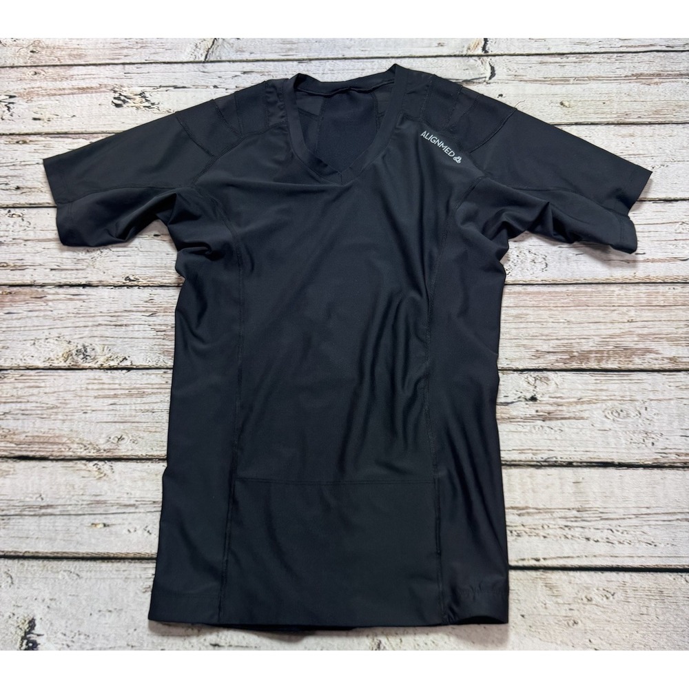AlignMed Shirt Womens L Black Postural Fitness Compression Top Alignme Active